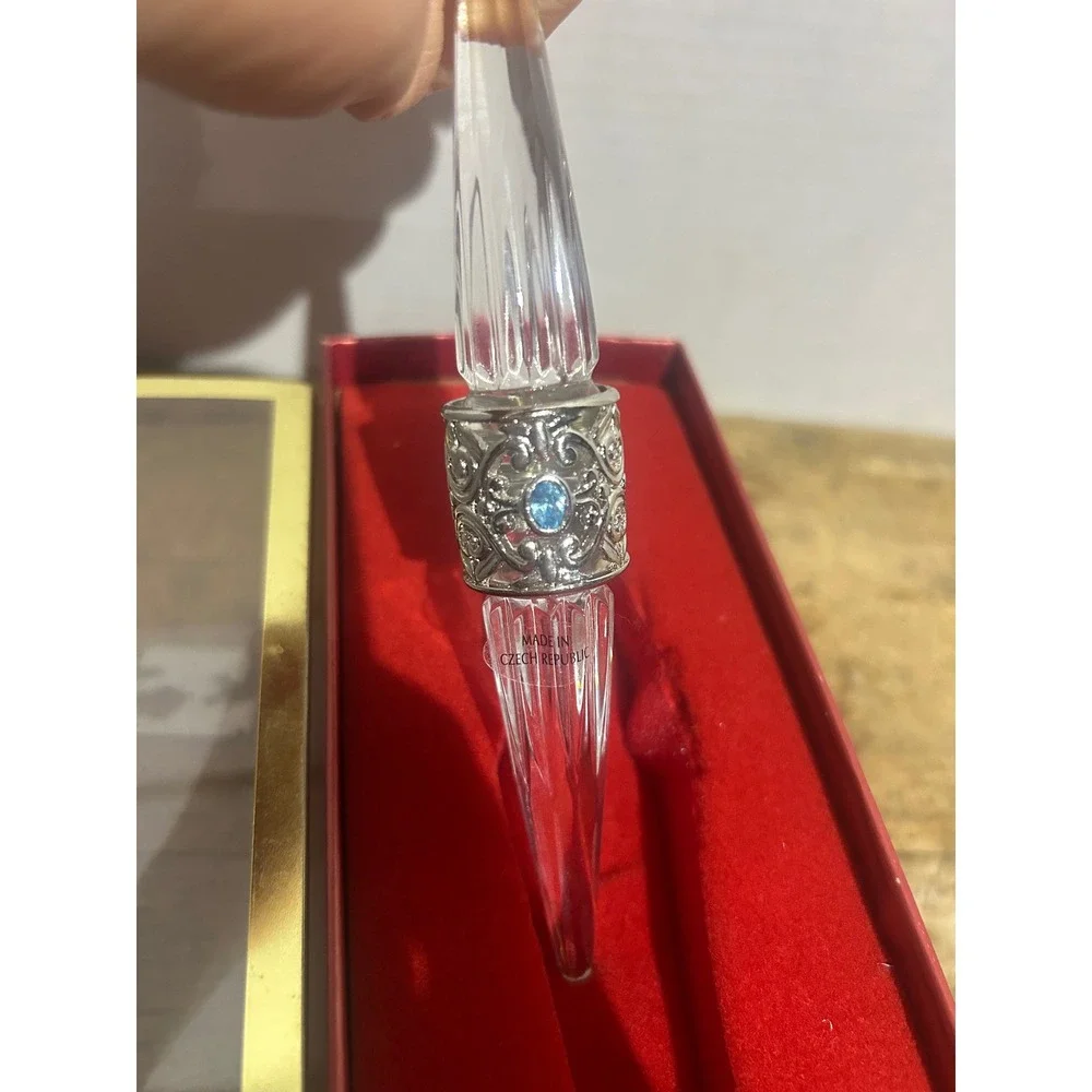 Lenox Pave Jewels Icicle Ornament Crystal Silver‎ Tassel Christmas Holiday